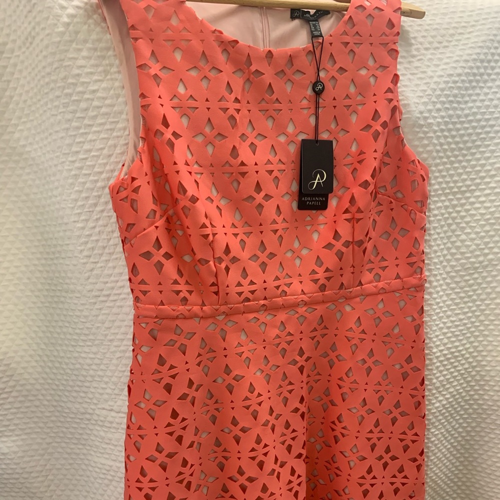 NWOT Adrianna Papell Pink Coral Cut Out Dress